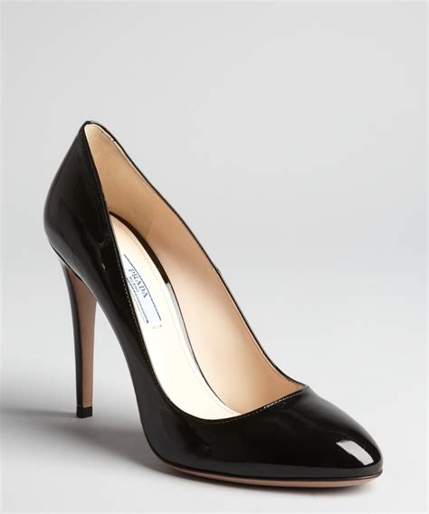 prada round toe chunky heels with jewel|designer prada heels.